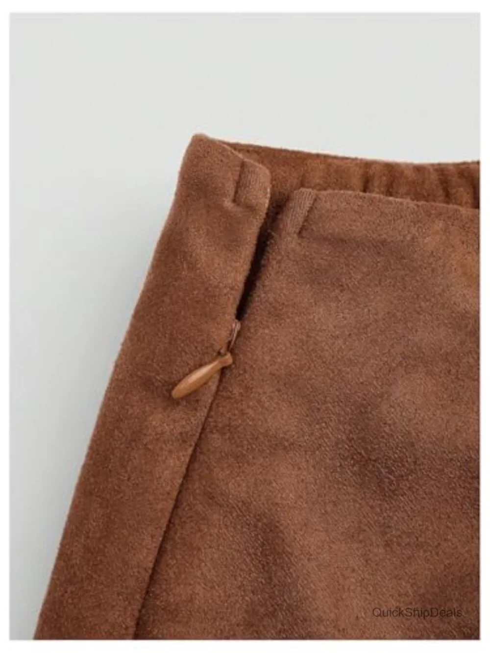 Plus Size Faux Suede Ruched Wrap Front Mini Skirt